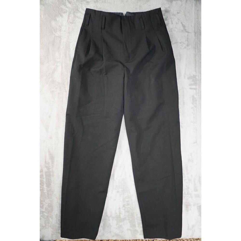 Zara Women's High Rise Wide Leg Pleated Dress Pants Size Medium Black Chic
